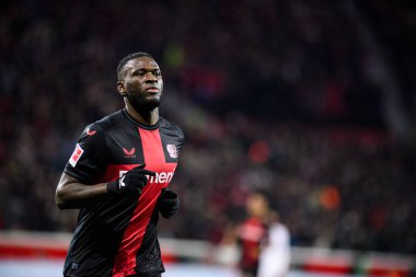 LEVERKUSEN, GERMANY - 17 Aralık 2023: Victor Boniface, FC Bayer 04 Leverkusen-Eintracht Frankfurt maçı Bayena 'da