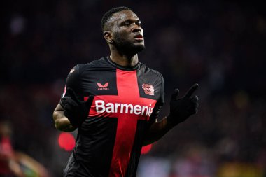 LEVERKUSEN, GERMANY - 17 Aralık 2023: Victor Boniface, FC Bayer 04 Leverkusen-Eintracht Frankfurt maçı Bayena 'da