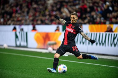 LEVERKUSEN, GERMANY - 17 ARALIK 2023: Alex Grimaldo, FC Bayer 04 Leverkusen-Eintracht Frankfurt maçı Bayena 'da