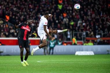 LEVERKUSEN, GERMANY - 17 Aralık 2023: Bundesliga maçı Bayer 04 Leverkusen-Eintracht Frankfurt maçı Bayarena 'da