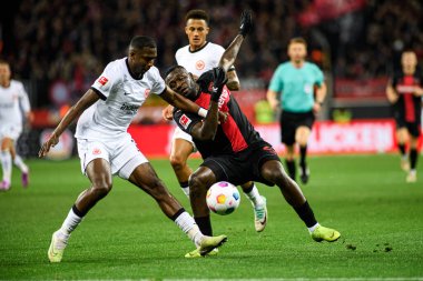 LEVERKUSEN, GERMANY - 17 Aralık 2023: Victor Boniface, FC Bayer 04 Leverkusen-Eintracht Frankfurt maçı Bayena 'da