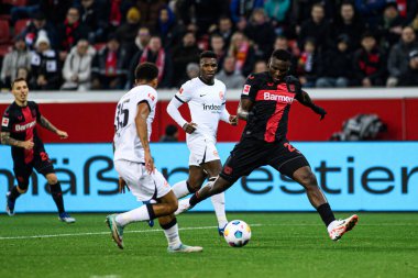 LEVERKUSEN, GERMANY - 17 Aralık 2023: Victor Boniface, FC Bayer 04 Leverkusen-Eintracht Frankfurt maçı Bayena 'da