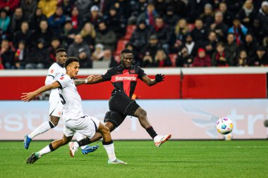 LEVERKUSEN, GERMANY - 17 Aralık 2023: Victor Boniface, FC Bayer 04 Leverkusen-Eintracht Frankfurt maçı Bayena 'da