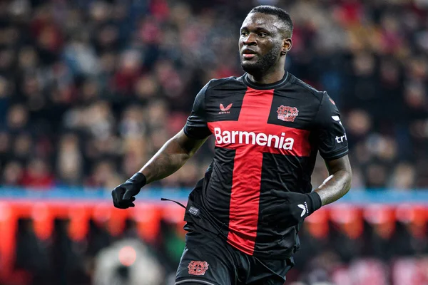 LEVERKUSEN, GERMANY - 17 Aralık 2023: Victor Boniface, FC Bayer 04 Leverkusen-Eintracht Frankfurt maçı Bayena 'da