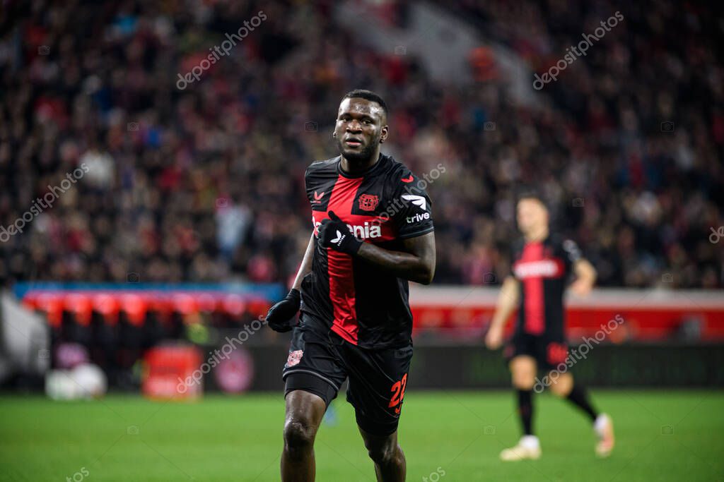 LEVERKUSEN, GERMANY - 17 DECEMBER, 2023: Victor Boniface, The Bundesliga match FC Bayer 04 Leverkusen vs Eintracht Frankfurt at BayArena