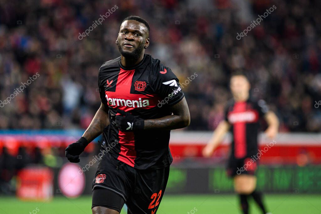 LEVERKUSEN, GERMANY - 17 DECEMBER, 2023: Victor Boniface, The Bundesliga match FC Bayer 04 Leverkusen vs Eintracht Frankfurt at BayArena