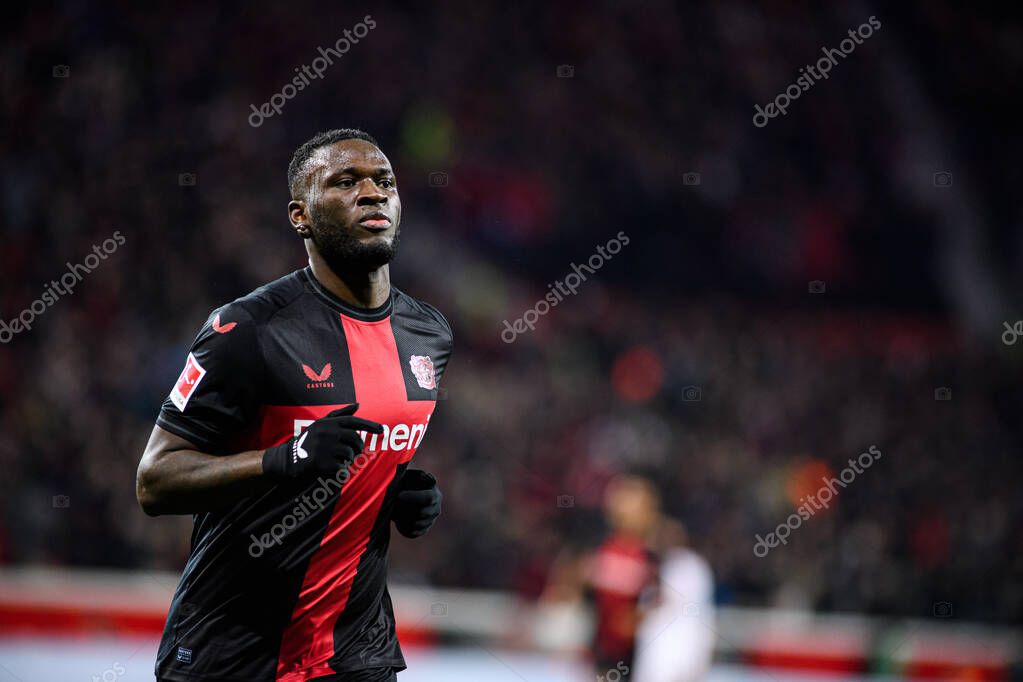 LEVERKUSEN, GERMANY - 17 DECEMBER, 2023: Victor Boniface, The Bundesliga match FC Bayer 04 Leverkusen vs Eintracht Frankfurt at BayArena