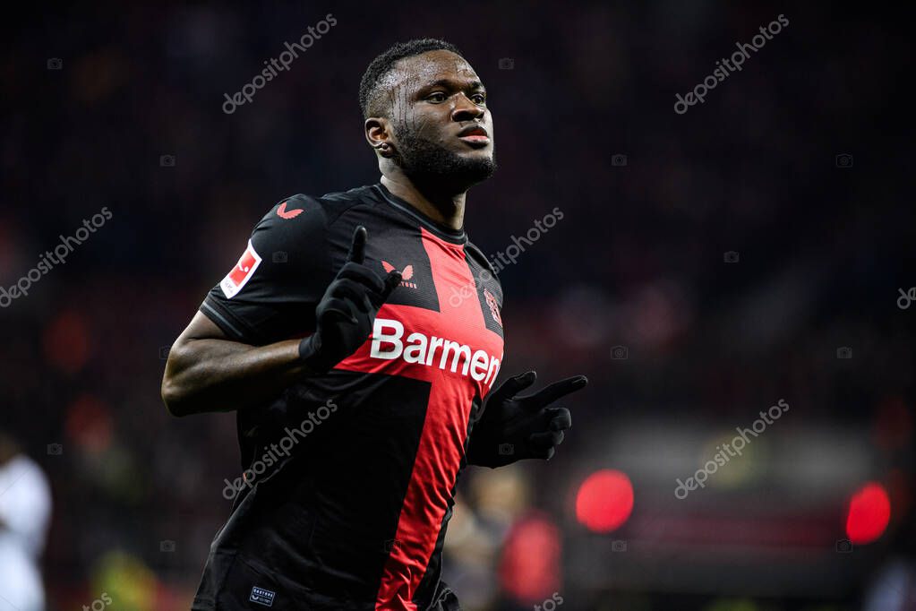 LEVERKUSEN, GERMANY - 17 DECEMBER, 2023: Victor Boniface, The Bundesliga match FC Bayer 04 Leverkusen vs Eintracht Frankfurt at BayArena