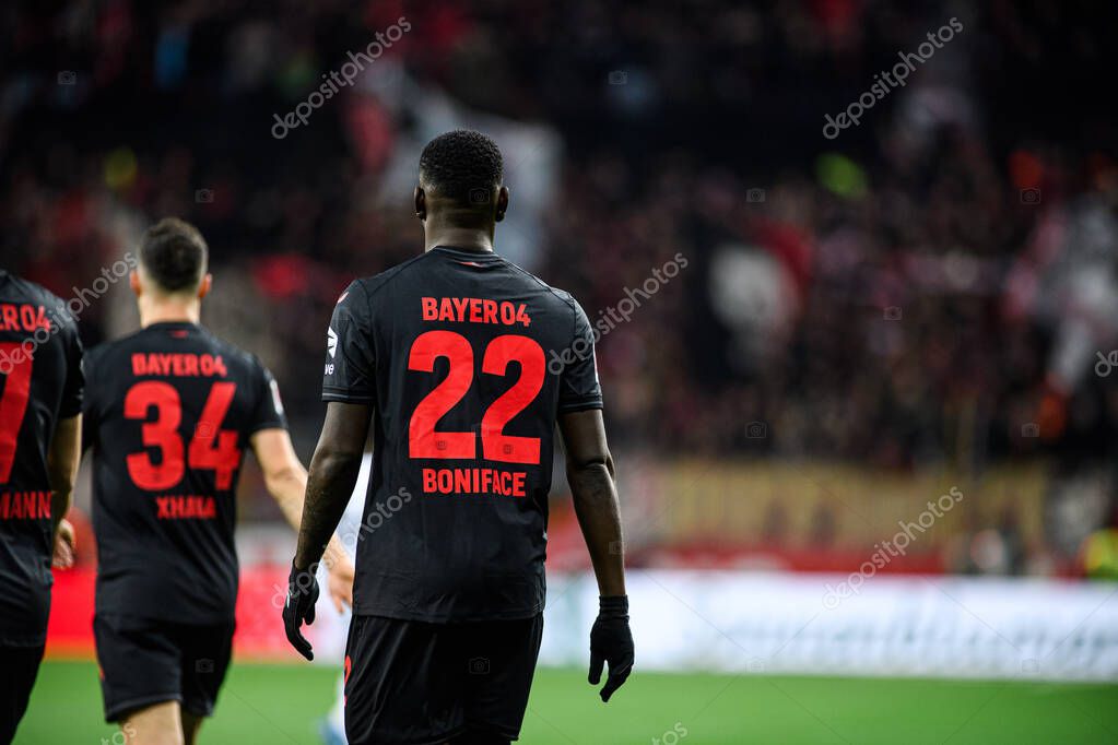 LEVERKUSEN, GERMANY - 17 DECEMBER, 2023: Victor Boniface, The Bundesliga match FC Bayer 04 Leverkusen vs Eintracht Frankfurt at BayArena