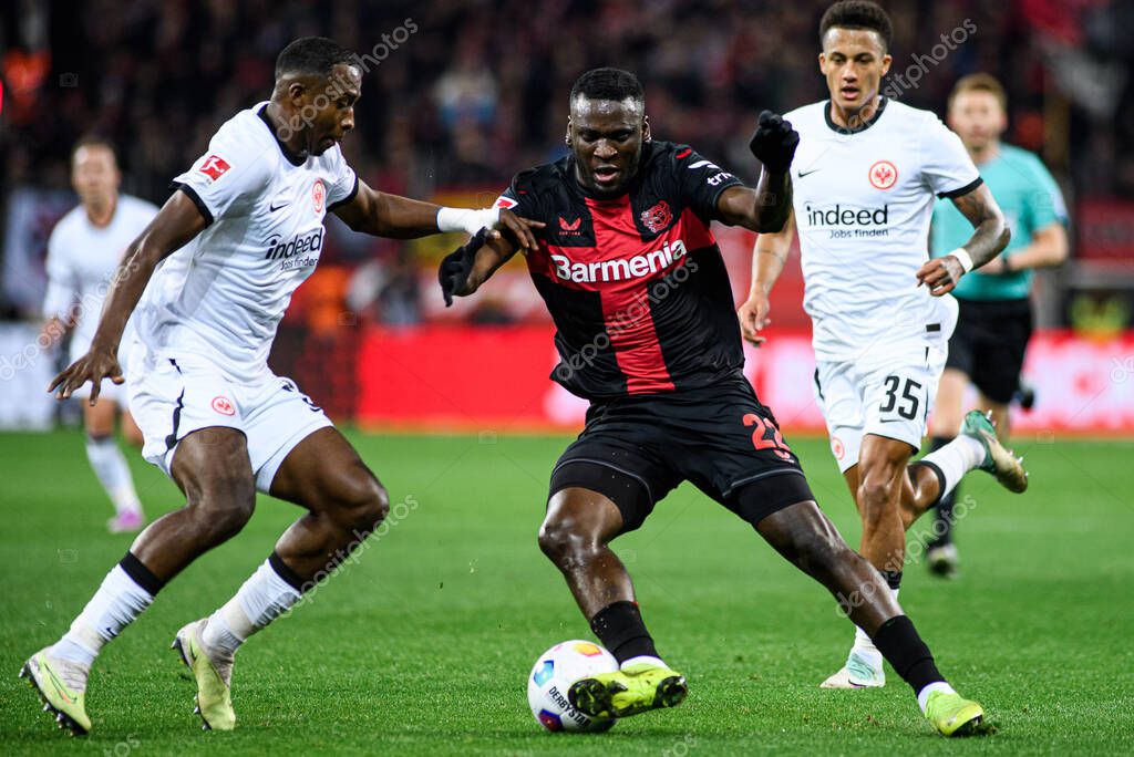 LEVERKUSEN, GERMANY - 17 DECEMBER, 2023: Victor Boniface, The Bundesliga match FC Bayer 04 Leverkusen vs Eintracht Frankfurt at BayArena