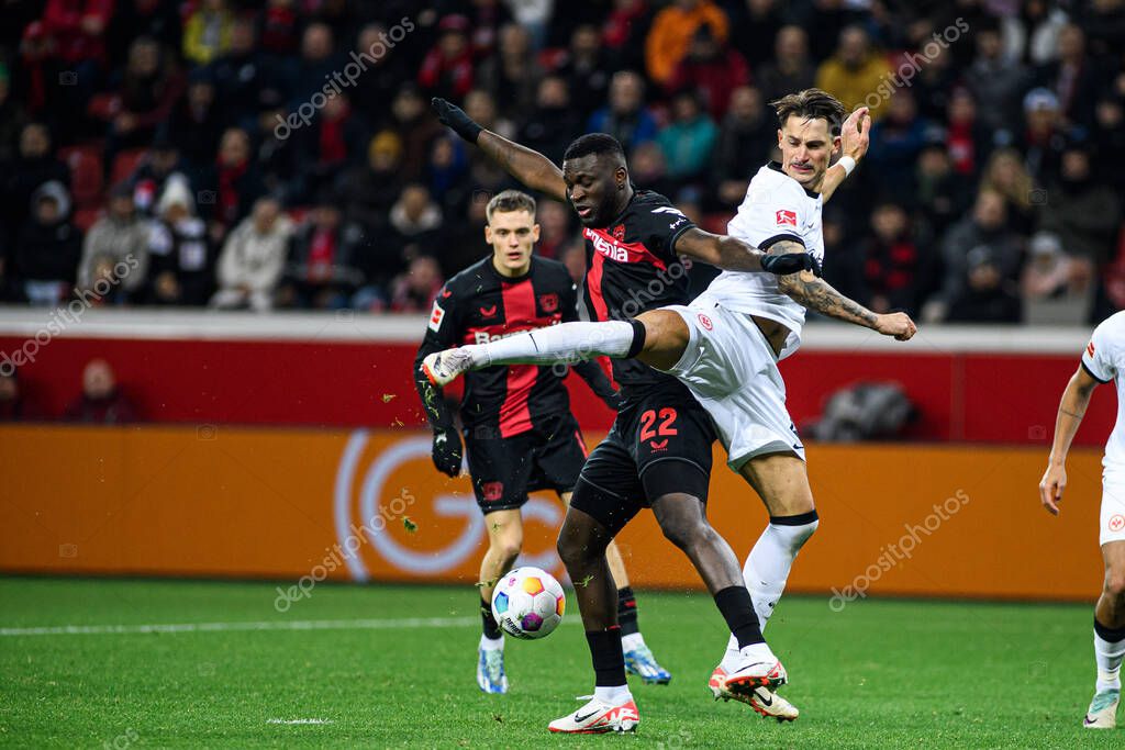LEVERKUSEN, GERMANY - 17 DECEMBER, 2023: Victor Boniface, The Bundesliga match FC Bayer 04 Leverkusen vs Eintracht Frankfurt at BayArena