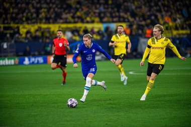 DORTMUND, GERMANY - 15.02.23: The match of match UEFA Champion League Borussia Dortmund vs FC Chelsea at SIGNAL IDUNA PARK