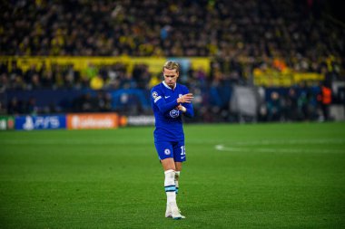 DORTMUND, GERMANY - 15.02.23: The match of match UEFA Champion League Borussia Dortmund vs FC Chelsea at SIGNAL IDUNA PARK