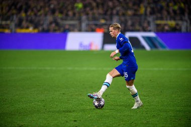 DORTMUND, GERMANY - 15.02.23: The match of match UEFA Champion League Borussia Dortmund vs FC Chelsea at SIGNAL IDUNA PARK