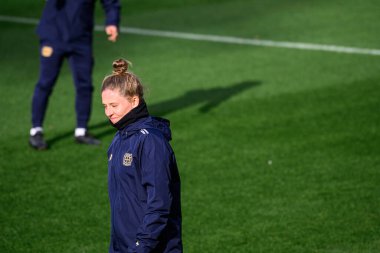 LEVERKUSEN, GERMANY - 20 ECTOBER, 2025: Prisca Volmary - UEFA Şampiyonlar Ligi, Ön maç antrenmanı Bayer 04 Leverkusen Bayena 'da.