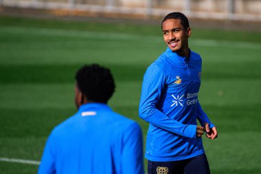 LEVERKUSEN, GERMANY - 20 Ekim 2025: Arthur - UEFA Şampiyonlar Ligi, Bayer 04 Leverkusen ön maç antrenmanı Bayarena 'da.