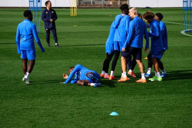 LEVERKUSEN, GERMANY - 20 Ekim 2025: - UEFA Şampiyonlar Ligi, Bayer 04 Leverkusen ön maç antrenmanı Bayarena 'da.