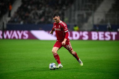 FRANKFURT, GERMANY - 22 EKİM, 2025: Andy Robertson - UEFA Şampiyonlar Ligi, Deutsche Park 'ta SG Eintracht Frankfurt-Liverpool FC maçı.
