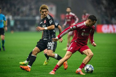FRANKFURT, GERMANY - 22 EKİM, 2025: Florian Wirtz - UEFA Şampiyonlar Ligi, Deutsche Park 'ta SG Eintracht Frankfurt ile Liverpool FC karşılaşması.