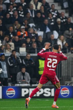 FRANKFURT, GERMANY - 22 EKİM, 2025: Hugo Ekitike - UEFA Şampiyonlar Ligi, Deutsche Park 'ta SG Eintracht Frankfurt-Liverpool FC karşılaşması.