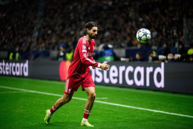 FRANKFURT, GERMANY - 22 OCTOBER, 2025: Dominik Szoboszlai - UEFA Şampiyonlar Ligi, maç SG Eintracht Frankfurt - Liverpool FC Deutsche Bank Park.