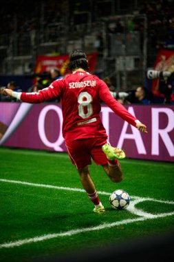 FRANKFURT, GERMANY - 22 OCTOBER, 2025: Dominik Szoboszlai - UEFA Şampiyonlar Ligi, maç SG Eintracht Frankfurt - Liverpool FC Deutsche Bank Park.