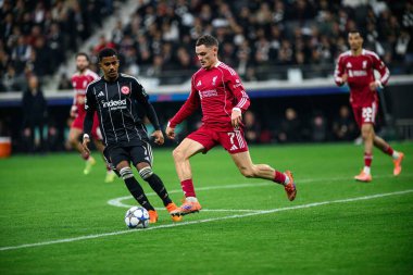 FRANKFURT, GERMANY - 22 EKİM, 2025: Florian Wirtz - UEFA Şampiyonlar Ligi, Deutsche Park 'ta SG Eintracht Frankfurt ile Liverpool FC karşılaşması.