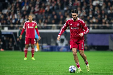 FRANKFURT, GERMANY - 22 OCTOBER, 2025: Dominik Szoboszlai - UEFA Şampiyonlar Ligi, maç SG Eintracht Frankfurt - Liverpool FC Deutsche Bank Park.