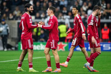 FRANKFURT, GERMANY - 22 OCTOBER, 2025: Dominik Szoboszlai, Florian Wirtz - UEFA Şampiyonlar Ligi, maç SG Eintracht Frankfurt - Liverpool FC.