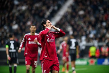 FRANKFURT, GERMANY - 22 OCTOBER, 2025: Dominik Szoboszlai - UEFA Şampiyonlar Ligi, maç SG Eintracht Frankfurt - Liverpool FC Deutsche Bank Park.