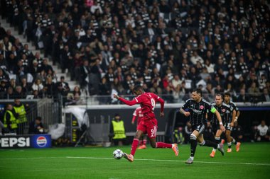 FRANKFURT, GERMANY - 22 Ekim 2025: Alexander Isak - UEFA Şampiyonlar Ligi, Deutsche Park 'ta SG Eintracht Frankfurt-Liverpool FC maçı.