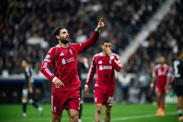 FRANKFURT, GERMANY - 22 OCTOBER, 2025: Dominik Szoboszlai - UEFA Şampiyonlar Ligi, maç SG Eintracht Frankfurt - Liverpool FC Deutsche Bank Park.