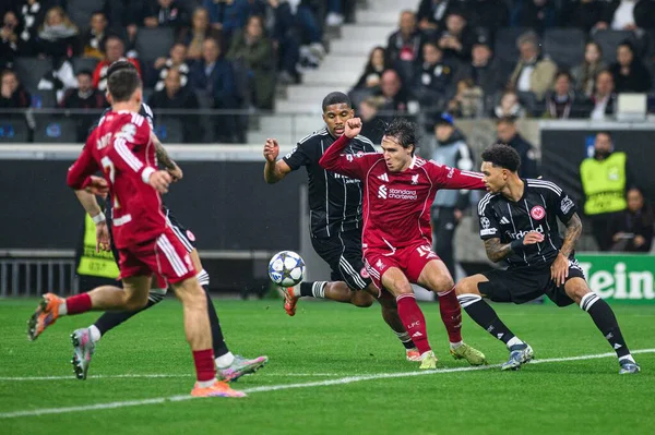 FRANKFURT, GERMANY - 22 EKİM, 2025: Federico Chiesa - UEFA Şampiyonlar Ligi, Deutsche Park 'ta SG Eintracht Frankfurt-Liverpool FC maçı.