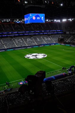 FRANKFURT, GERMANY - 22 Ekim 2025: - UEFA Şampiyonlar Ligi, Deutsche Bank Park 'ta SG Eintracht Frankfurt ile Liverpool FC karşılaşması.