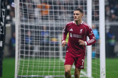 FRANKFURT, GERMANY - 22 EKİM, 2025: Florian Wirtz - UEFA Şampiyonlar Ligi, Deutsche Park 'ta SG Eintracht Frankfurt ile Liverpool FC karşılaşması.