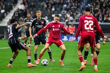 FRANKFURT, GERMANY - 22 EKİM, 2025: Florian Wirtz - UEFA Şampiyonlar Ligi, Deutsche Park 'ta SG Eintracht Frankfurt ile Liverpool FC karşılaşması.