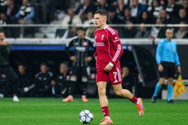FRANKFURT, GERMANY - 22 EKİM, 2025: Florian Wirtz - UEFA Şampiyonlar Ligi, Deutsche Park 'ta SG Eintracht Frankfurt ile Liverpool FC karşılaşması.