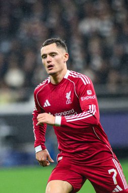 FRANKFURT, GERMANY - 22 EKİM, 2025: Florian Wirtz - UEFA Şampiyonlar Ligi, Deutsche Park 'ta SG Eintracht Frankfurt ile Liverpool FC karşılaşması.