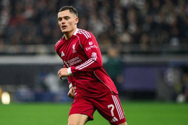 FRANKFURT, GERMANY - 22 EKİM, 2025: Florian Wirtz - UEFA Şampiyonlar Ligi, Deutsche Park 'ta SG Eintracht Frankfurt ile Liverpool FC karşılaşması.