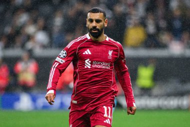 FRANKFURT, GERMANY - 22 EKİM 2025: Mohamed Salah - UEFA Şampiyonlar Ligi, Deutsche Park 'ta SG Eintracht Frankfurt-Liverpool FC maçı.