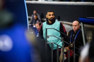 FRANKFURT, GERMANY - 22 EKİM 2025: Mohamed Salah - UEFA Şampiyonlar Ligi, Deutsche Park 'ta SG Eintracht Frankfurt-Liverpool FC maçı.