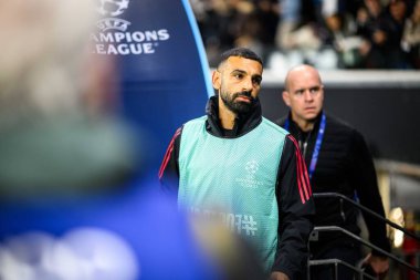 FRANKFURT, GERMANY - 22 EKİM 2025: Mohamed Salah - UEFA Şampiyonlar Ligi, Deutsche Park 'ta SG Eintracht Frankfurt-Liverpool FC maçı.