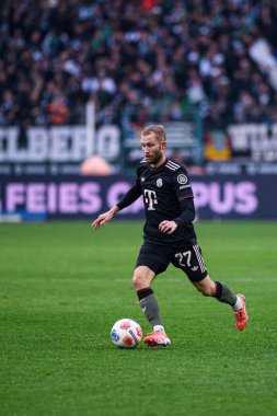 MOENCHENGLADBACH, GERMANY - 25 Ekim 2025: Konrad Laimer - Borussia Moenchengladbach - Borussia Park 'ta FC Bayern Muenchen' e karşı 1.Bundesliga maçı. Sadece yazı işleri için. Satmak veya dağıtmak yasaktır.