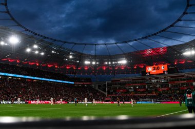 LEVERKUSEN, GERMANY - 26 Ekim 2025: - Bundesliga Bayer 04 Leverkusen-SC Freiburg maçı Bayarena 'da.