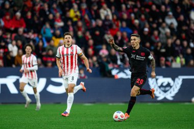 LEVERKUSEN, GERMANY - 26 Ekim 2025: Alejandro Grimaldo - Bundesliga Bayer 04 Leverkusen-SC Freiburg maçı Bayena 'da. 