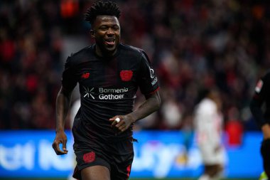LEVERKUSEN, GERMANY - 26 Ekim 2025: Edmond Tapsoba, gol - Bundesliga Bayer 04 Leverkusen-SC Freiburg maçı Bayena 'da. 