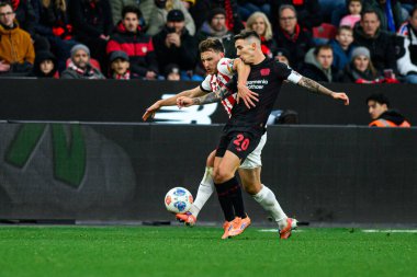 LEVERKUSEN, GERMANY - 26 Ekim 2025: Alejandro Grimaldo - Bundesliga Bayer 04 Leverkusen-SC Freiburg maçı Bayena 'da. 