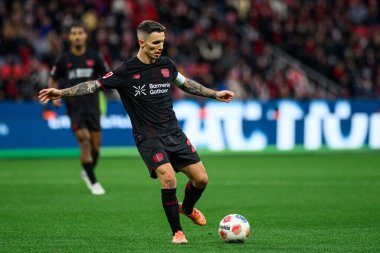 LEVERKUSEN, GERMANY - 26 Ekim 2025: Alejandro Grimaldo - Bundesliga Bayer 04 Leverkusen-SC Freiburg maçı Bayena 'da. 