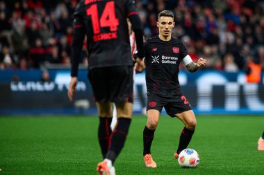 LEVERKUSEN, GERMANY - 26 Ekim 2025: Alejandro Grimaldo - Bundesliga Bayer 04 Leverkusen-SC Freiburg maçı Bayena 'da. 
