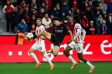 LEVERKUSEN, GERMANY - 26 EKİM 2025: İbrahim Maza - Bayer 04 Leverkusen-SC Freiburg maçı Bayena 'da. 